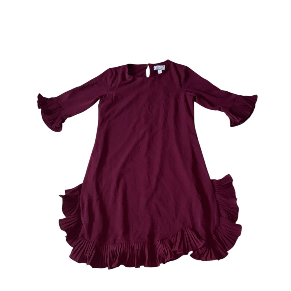 Purple Tiered Midi Dress with Bell Sleeves